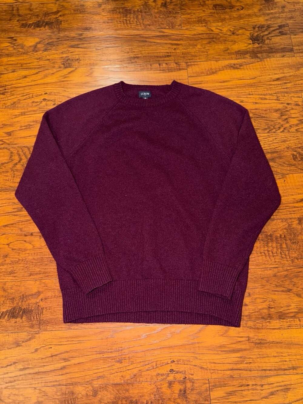 J.Crew Burgundy Lambs Wool Blend Crewneck Sweater XL